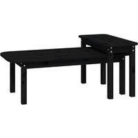 Solid Wood Pine Coffee Table Set 2 Piece Side End Table Multi Colours vidaXL