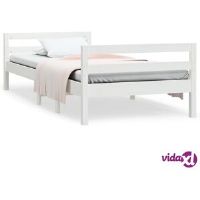 vidaXL Bed Frame without Mattress White 90x190 cm Single Solid Wood Pine