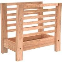 vidaXL Solid Walnut Wood Magazine Holder - Durable Book Rack for Office/Living room, Easy to Assemble, Oil Finished, Brown