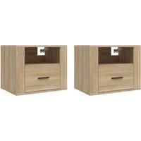 1/2x Wall-mounted Bedside Cabinet Floating Bedside Unit Multi Colours vidaXL