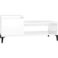 vidaXL Coffee Table High Gloss White 100x50x45 cm Engineered Wood