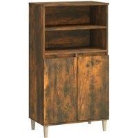 vidaXL Highboard Smoked Oak 60x36x110 cm Engineered Wood, Brown