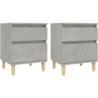 vidaXL Bedside Cabinets 2 pcs Concrete Grey 40x35x50 cm