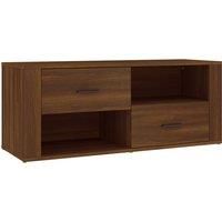 vidaXL Brown Oak TV Cabinet - Engineered Wood, Offers Ample Storage Space and Display Unit for Living Room or Bedroom
