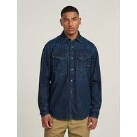 G-STAR RAW Men/'s Slim Denim shirt, Blue (worn in deep sea D23616-D252-G133), L