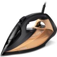 Philips 7000 Series Steam Iron – 2800W, 50g/min Steam, 250g Steam Boost, SteamGlide Elite Soleplate, Black/Gold (DST7040/80)