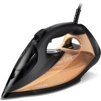 Philips 7000 Series Steam Iron – 2800W, 50g/min Steam, 250g Steam Boost, SteamGlide Elite Soleplate, Black/Gold (DST7040/80)