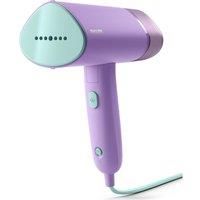Philips 3000 Series Handheld Steamer - 1000W, 20 g/min Steam, Detachable 100ml Water Tank, Plastic Plate, Storage Pouch Included, 630 g Light Weight, Purple (STH3010/30)