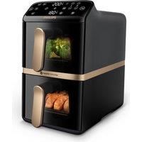 PHILIPS 4000 Series NA462/79 Stacked Dual Basket Air Fryer - Black & Gold, Black,Gold