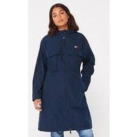 Tommy Jeans Drawstring Waist Raincoat - Navy