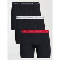 Tommy Hilfiger Men’s 3 Pack Cotton Boxer Briefs, Multicolor (Primary Red/White/Desert Sky), S