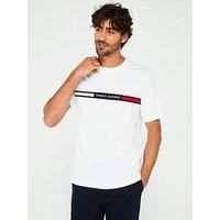 Tommy Hilfiger Tommy Hilfger Embroided Chest Flag Stripe T-Shirt - White