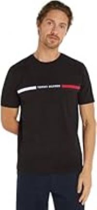 Tommy Hilfiger Men/'s Short Sleeve Round Neck T-Shirt, Black (Black), XXL
