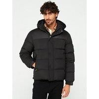 Tommy Hilfiger Men/'s Mix Down Hooded Puffer Jacket Mw0mw36569 Puffer Jacket, Black (Black), XXL