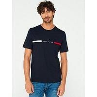 Tommy Hilfiger Men/'s Short Sleeve Round Neck T-Shirt, Blue (Desert Sky), S