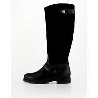 Tommy Hilfiger Leather Knee High Riding Boots - Black