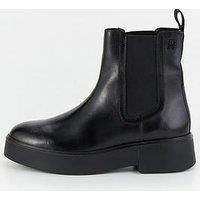 Tommy Hilfiger Leather Ankle Chelsea Boots - Black