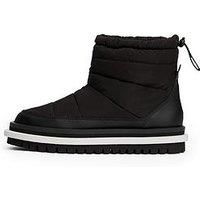Tommy Jeans Warm Lined Padded Cleat Ankle Boots - Black