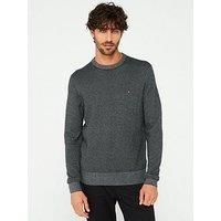 Tommy Hilfiger Pima Cotton Cashmere 2 Tone Knitted Jumper - Black
