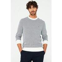 Tommy Hilfiger Pima Cotton Cashmere 2 Tone Knitted Jumper - Grey