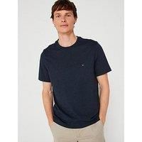 Tommy Hilfiger Regular Fit Essential Flag Logo Heather T-Shirt - Dark Blue