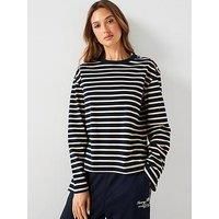 Tommy Hilfiger Button Detail Striped Top - Navy
