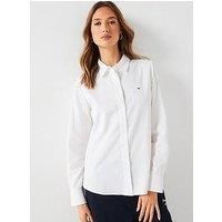 Tommy Hilfiger Women’s Oxford Cotton Regular Shirt, White (Th Optic White), 10