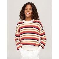 Tommy Hilfiger Girls Essential Stripe Sweater - Multi