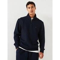 Tommy Hilfiger Men/'s Essential Fleece 1/4 Zip Mw0mw37233 Half Zip Sweatshirt, Blue (Desert Sky), XXL