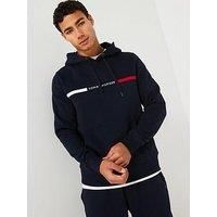 Tommy Hilfiger Men’s Chest Insert Hoodie with Kangaroo Pocket, Blue (Desert Sky), S