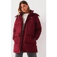 Tommy Jeans Alaska Mid-Length Padded Jacket - Red