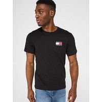 Tommy Jeans Slim Essential Flag T-Shirt - Black