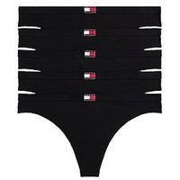 Tommy Hilfiger 5 Pack Heritage Flag Thong - Black