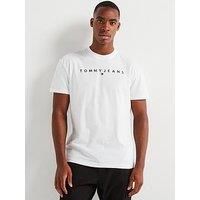 Tommy Jeans Slim Fit Linear Logo T-Shirt - White