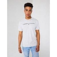 Tommy Jeans Slim Fit Linear Logo T-Shirt - Grey