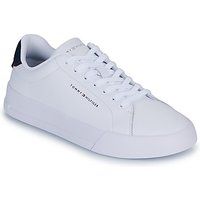Tommy Hilfiger Leather Court Shoes - White/Navy