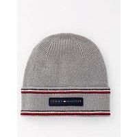 Tommy Hilfiger Lambs Wool Beanie Hat - Grey