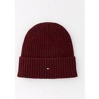 Tommy Hilfiger The Flag Twisted Yarn Beanie Hat - Dark Red