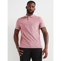 Tommy Hilfiger Regular Fit Two Tone Oxford Polo Shirt - Dark Red