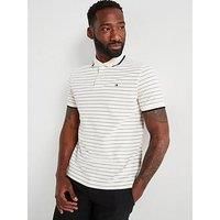 Tommy Hilfiger Regular Fit Oxford Stripe Polo Shirt - Cream