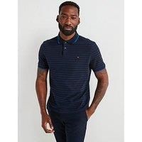 Tommy Hilfiger Regular Fit Oxford Stripe Polo Shirt - Navy