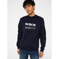 Tommy Hilfiger Regular Fit Flags Crew Neck Sweatshirt - Navy