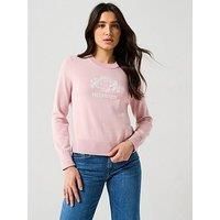 Tommy Hilfiger Crest Logo Knitted Jumper - Pink