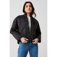 Tommy Hilfiger Women’s Casual Quilted Down Bomber Jacket, Black (Black), XXL
