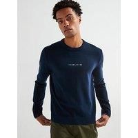 Tommy Jeans Linear Logo Knitted Jumper - Navy