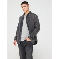 Tommy Jeans Regular Fit Small Flag Denim Shirt - Black