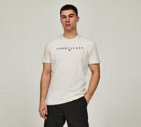 Tommy Jeans Regular Linear Logo T-Shirt - Beige - Size XS