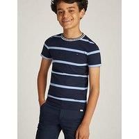 Tommy Hilfiger Boys Striped Short Sleeve T-Shirt - Navy