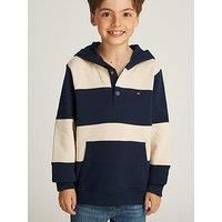 Tommy Hilfiger Boys Striped Reg Hoodie - Navy
