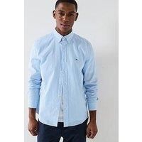 Tommy Hilfiger Men/'s Flex POPLIN Classic STP RF Shirt MW0MW37549 L/S Shirt, Blue (Sweet Blue/Optic White), M